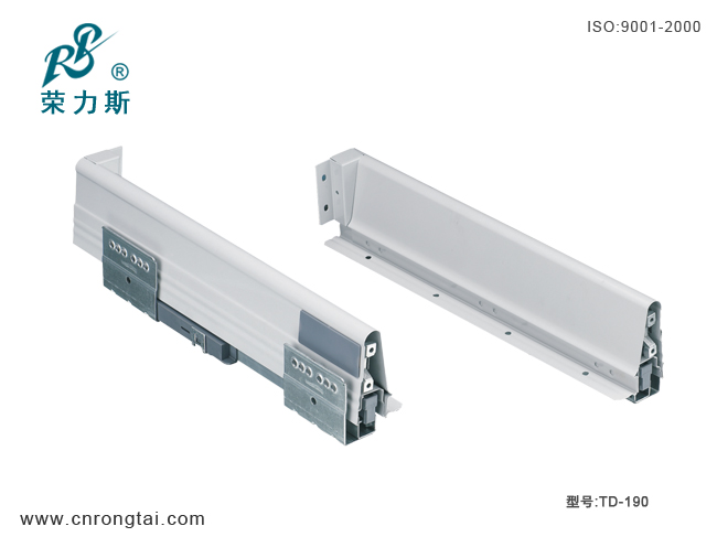 抽屉侧板滑轨阻尼骑马抽屉滑轨TD-190（无杆）